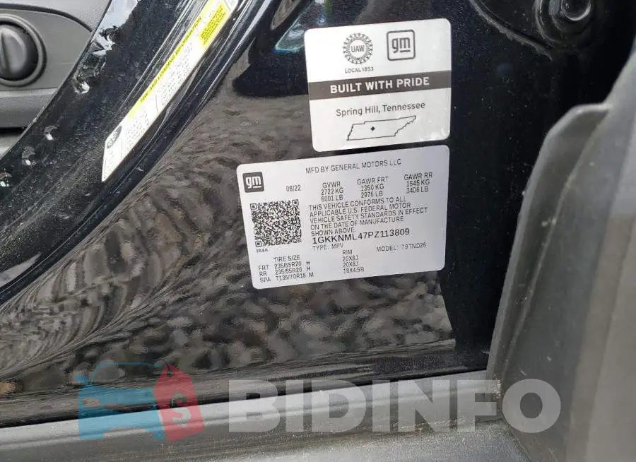 1GKKNML47PZ113809 Photo# 13