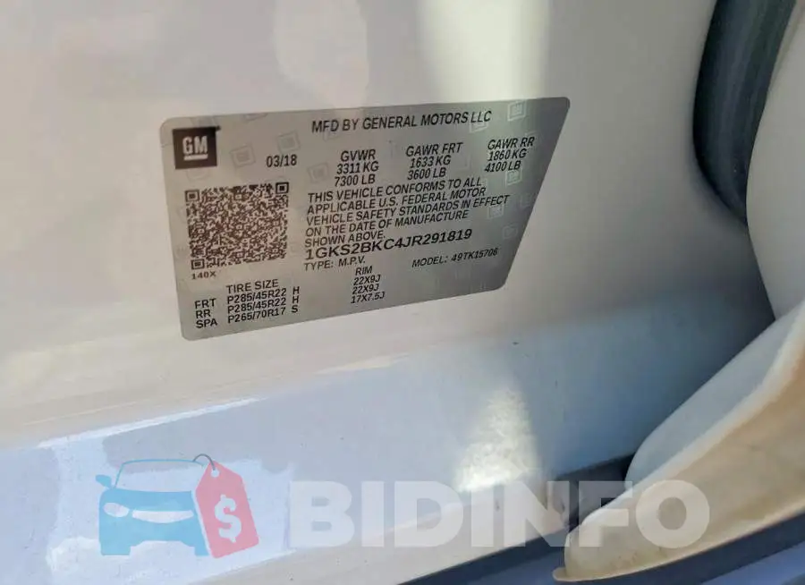 1GKS2BKC4JR291819 Photo# 12