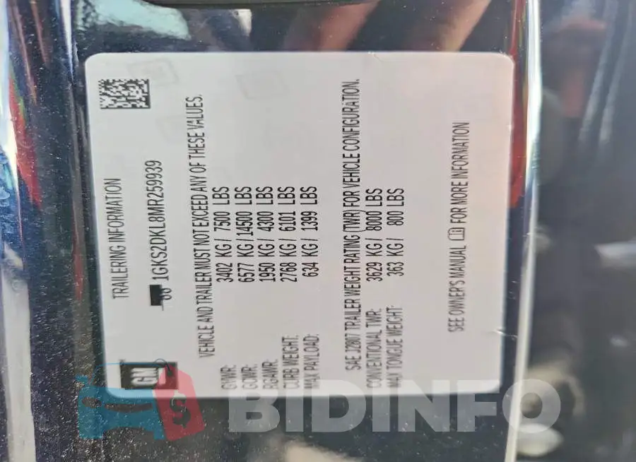 1GKS2DKL8MR259939 Photo# 13