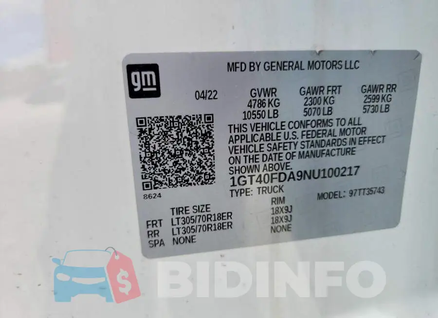 1GT40FDA9NU100217 Photo# 12