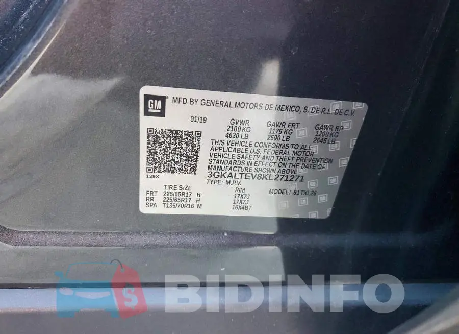 3GKALTEV8KL271271 Photo# 13