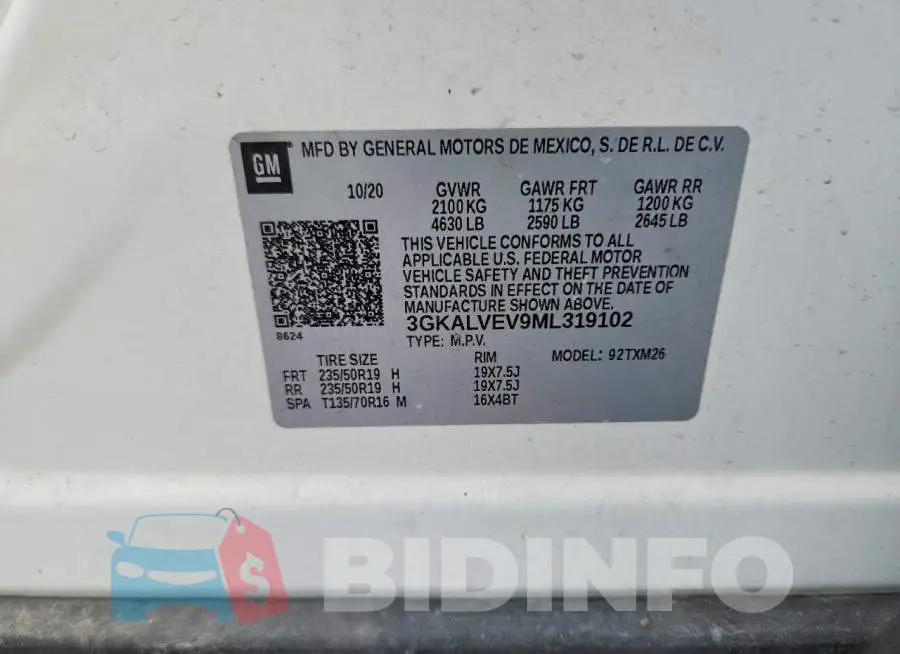 3GKALVEV9ML319102 Photo# 12