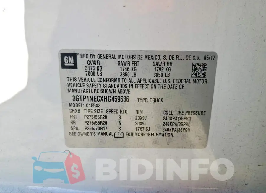 3GTP1NECXHG459636 Photo# 12