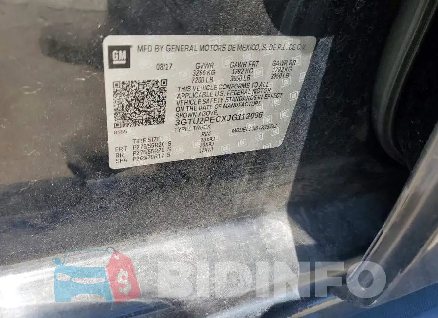 3GTU2PECXJG113006 Photo# 12