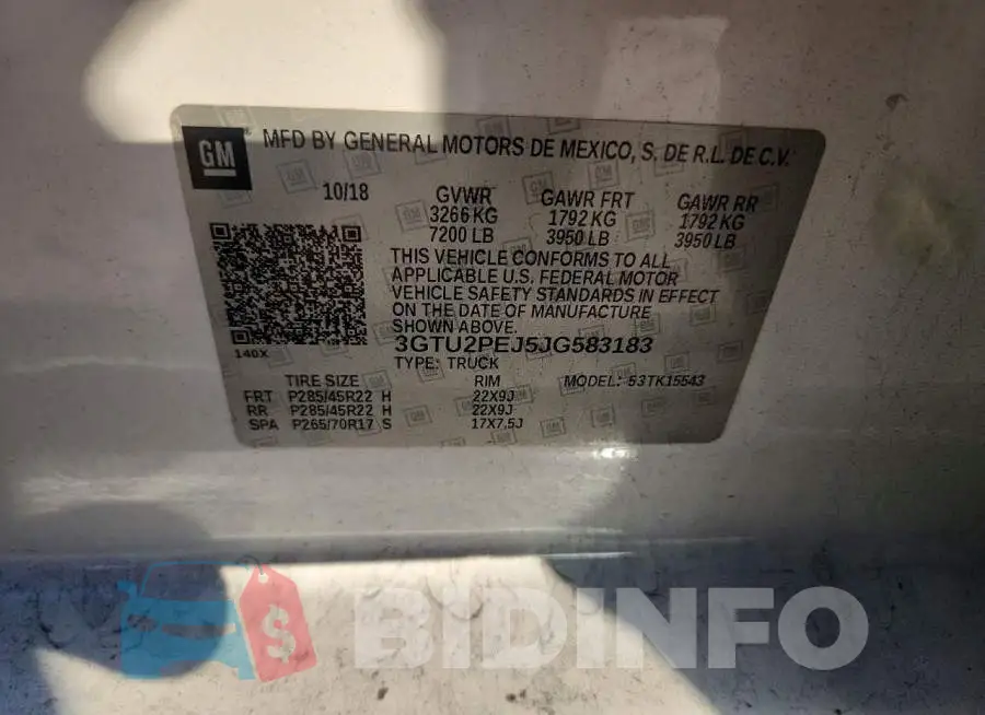 3GTU2PEJ5JG583183 Photo# 12