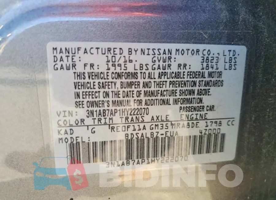 3N1AB7AP1HY222070 Photo# 13