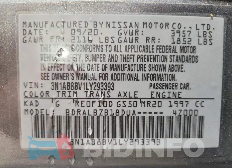 3N1AB8BV1LY293393 Photo# 12