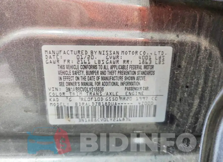 3N1AB8CV0LY216836 Photo# 12