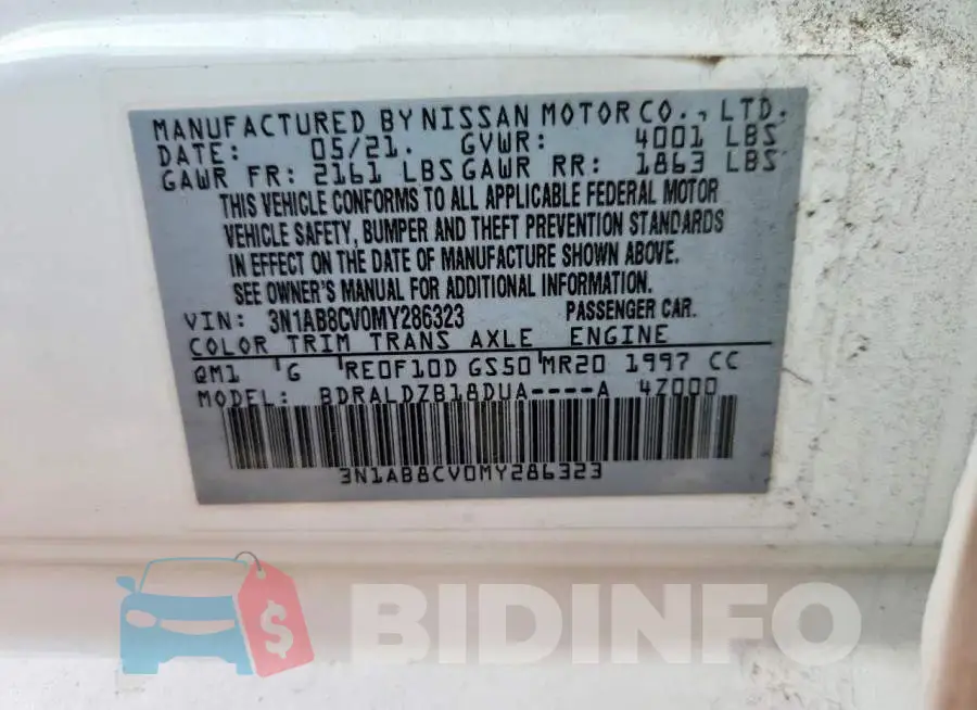 3N1AB8CV0MY286323 Photo# 12