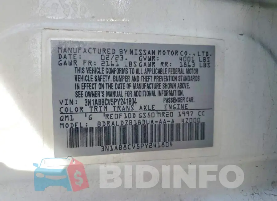 3N1AB8CV5PY241804 Photo# 12