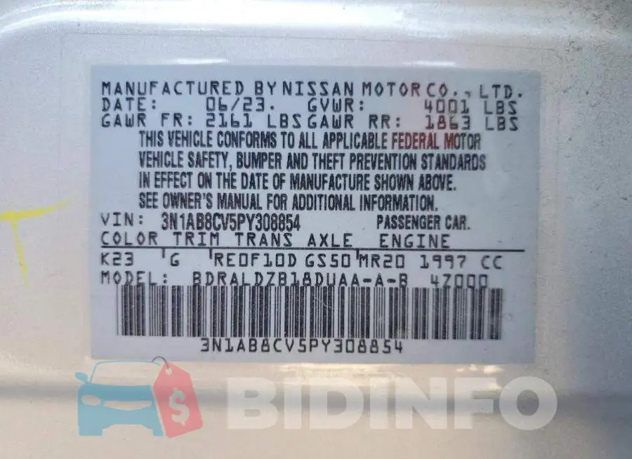 3N1AB8CV5PY308854 Photo# 12