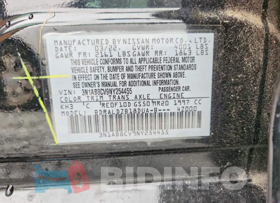 3N1AB8CV9NY254455 Photo# 12