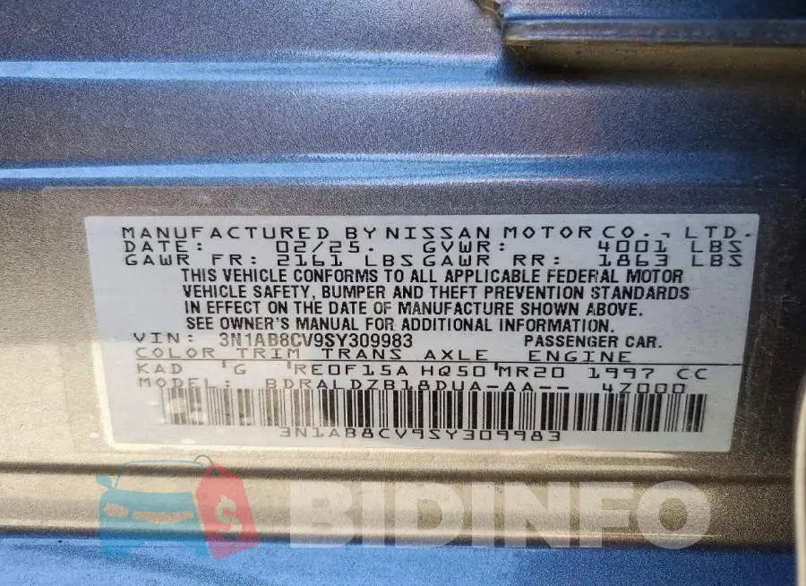 3N1AB8CV9SY309983 Photo# 12