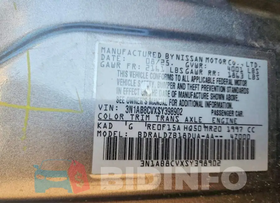 3N1AB8CVXSY398902 Photo# 12
