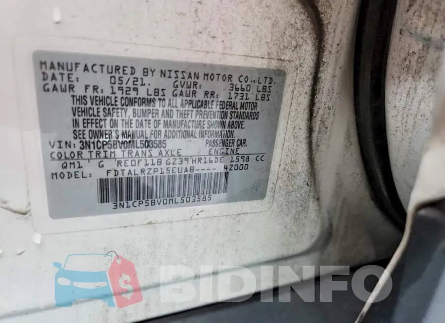 3N1CP5BV0ML503585 Photo# 12