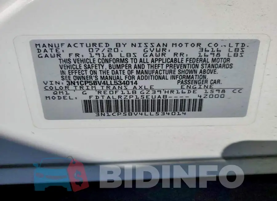 3N1CP5BV4LL534014 Photo# 13