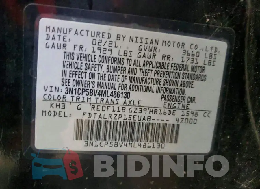 3N1CP5BV4ML486130 Photo# 13