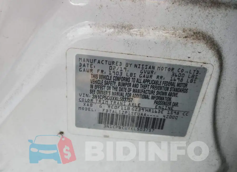 3N1CP5CUXKL503757 Photo# 13