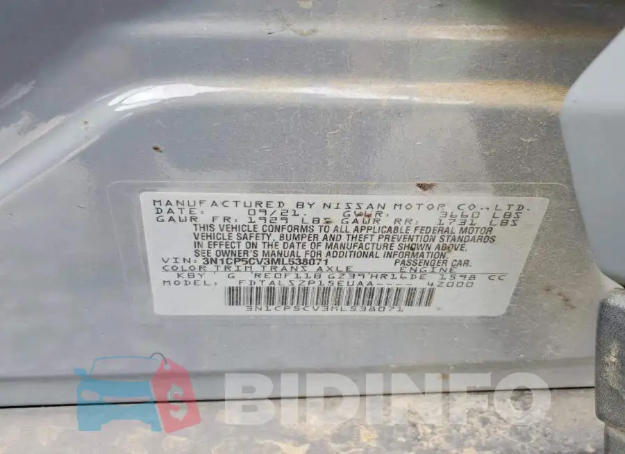 3N1CP5CV3ML538071 Photo# 12