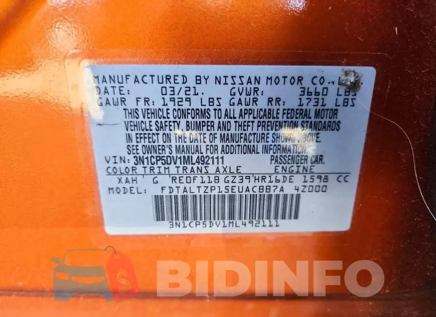 3N1CP5DV1ML492111 Photo# 13