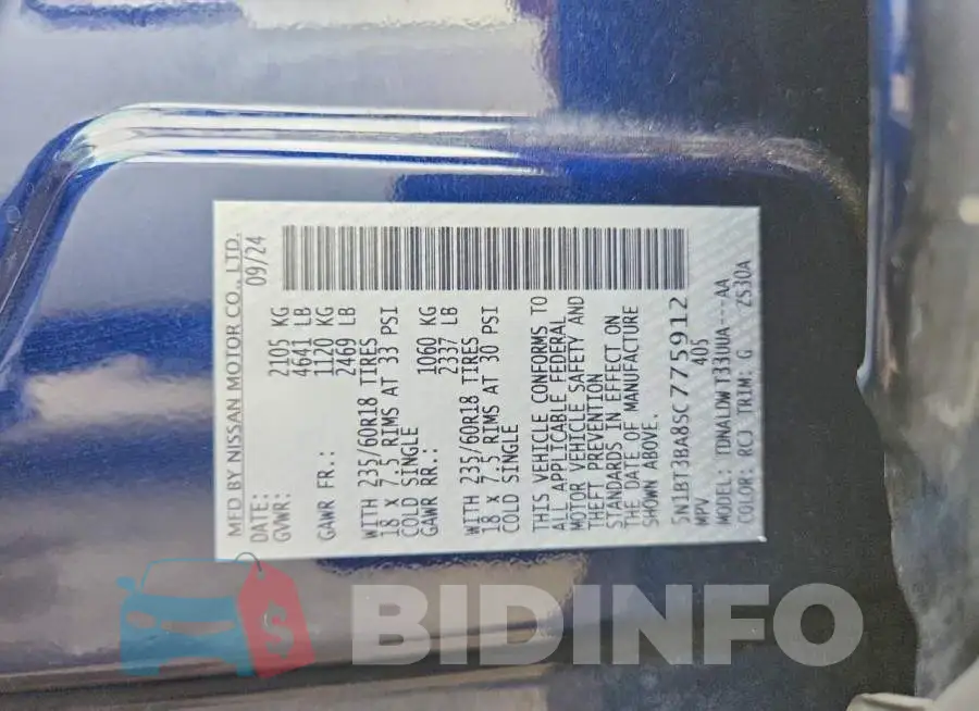5N1BT3BA8SC775912 Photo# 13