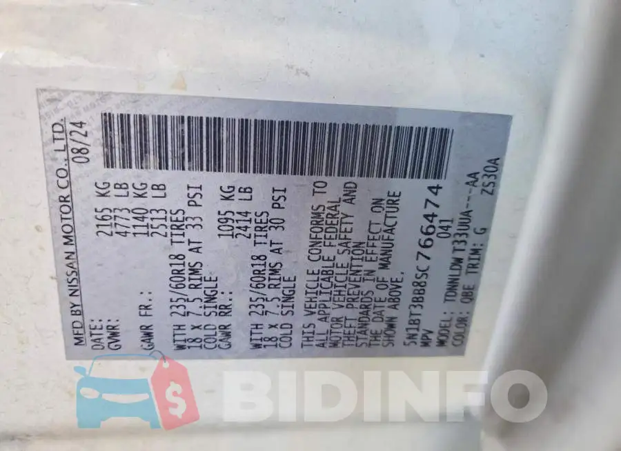 5N1BT3BB8SC766474 Photo# 14