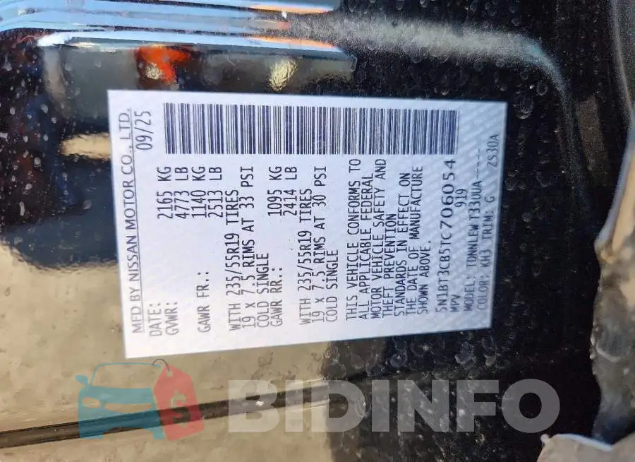 5N1BT3CB5TC706054 Photo# 12