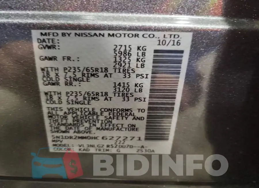 5N1DR2MM0HC627271 Photo# 13