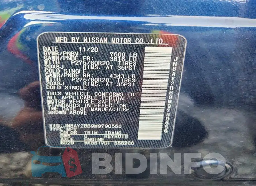 JN8AY2BB9M9790556 Photo# 13