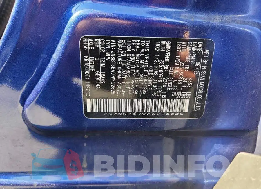 JN8BT3BA9PW422626 Photo# 13