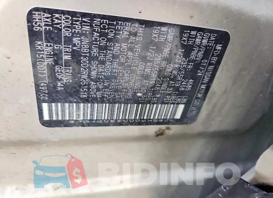 JN8BT3DD2RW251518 Photo# 13