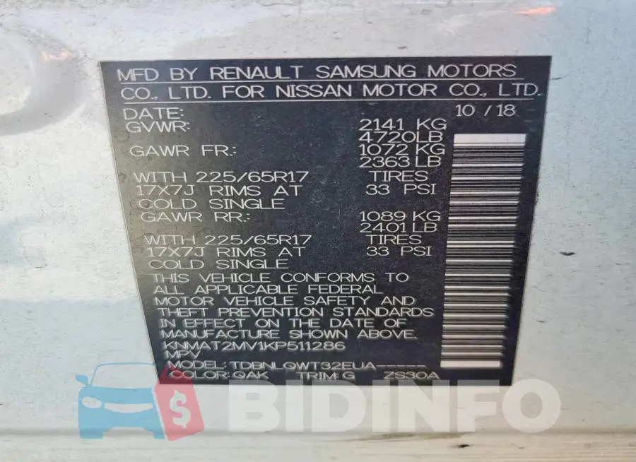 KNMAT2MV1KP511286 Photo# 13