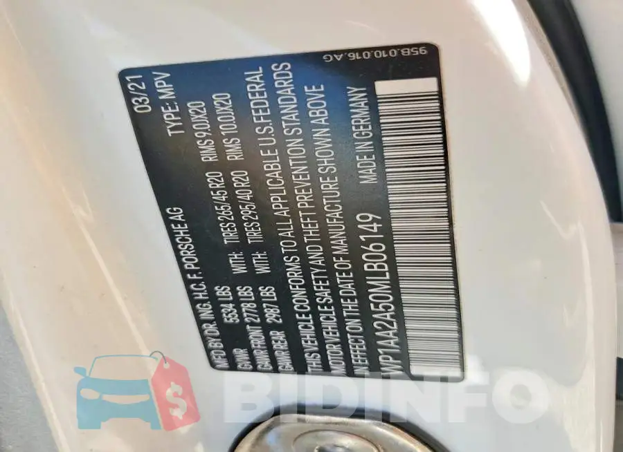 WP1AA2A50MLB06149 Photo# 14