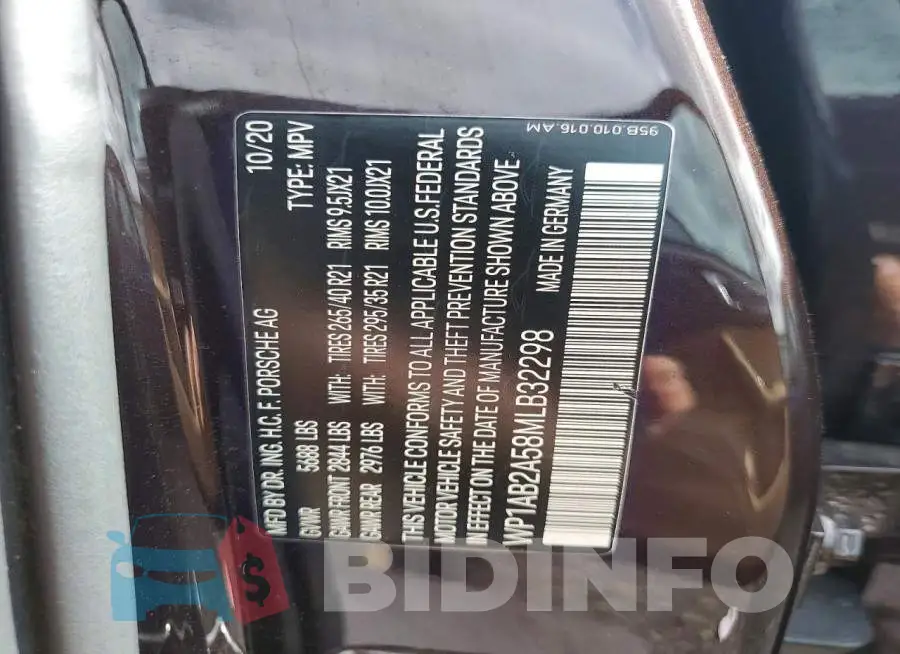 WP1AB2A58MLB32298 Photo# 13