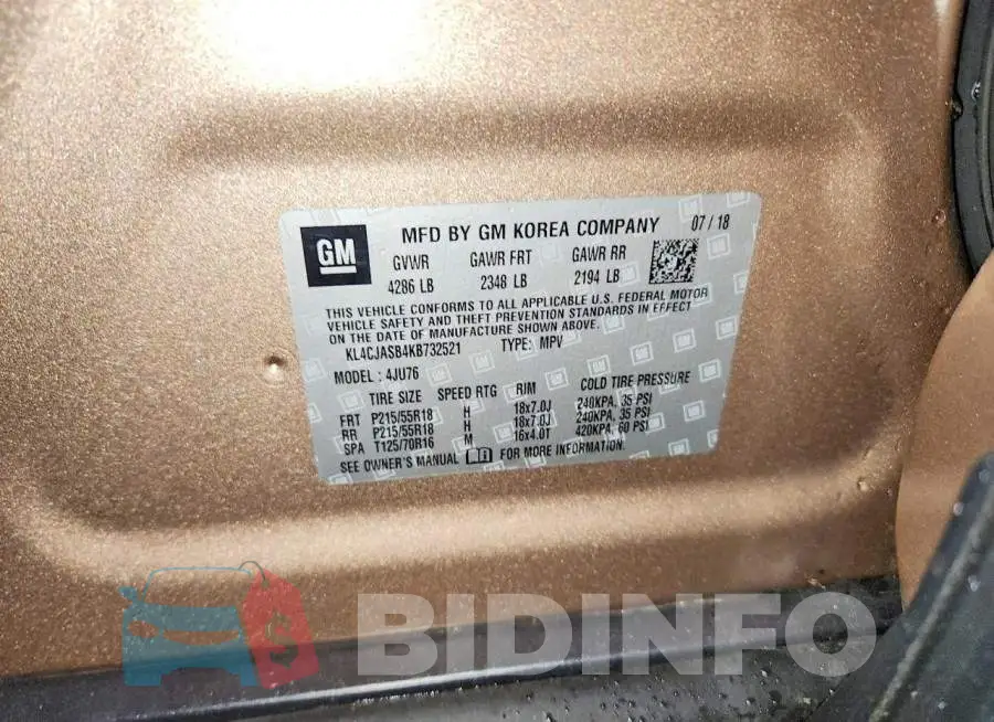 KL4CJASB4KB732521 Photo# 12