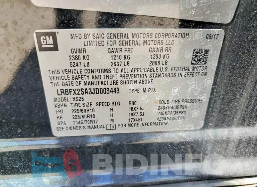 LRBFX2SA3JD003443 Photo# 13