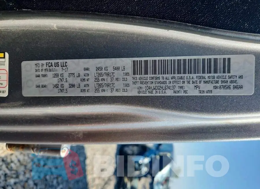 1C4HJWDG2HL674137 Photo# 13