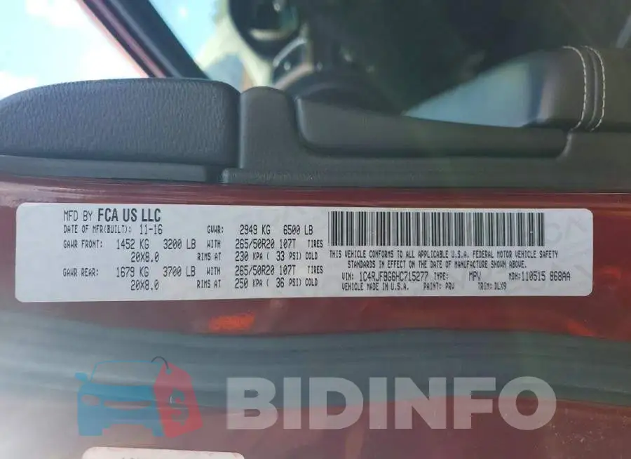 1C4RJFBG6HC715277 Photo# 13