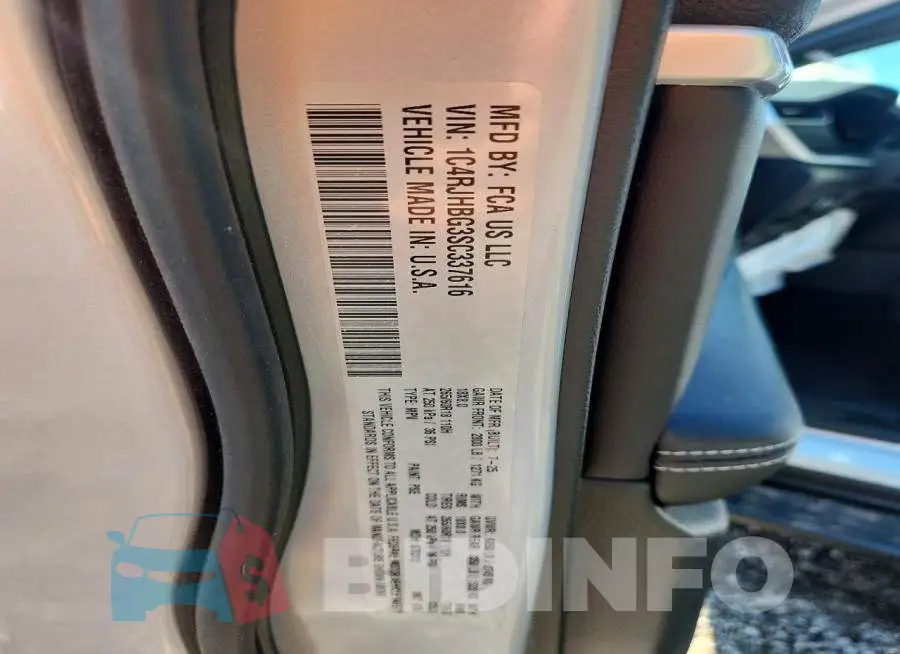 1C4RJHBG3SC337616 Photo# 14