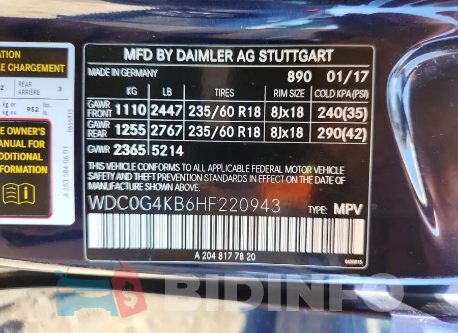 WDC0G4KB6HF220943 Photo# 14