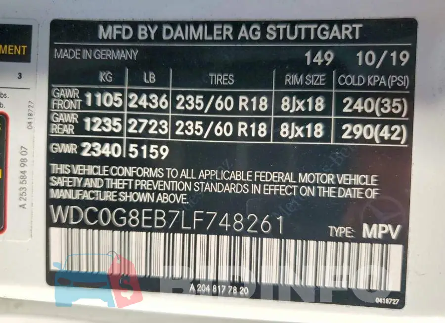 WDC0G8EB7LF748261 Photo# 14