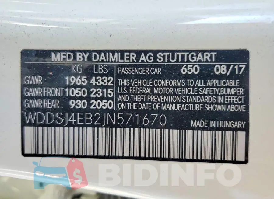 WDDSJ4EB2JN571670 Photo# 13