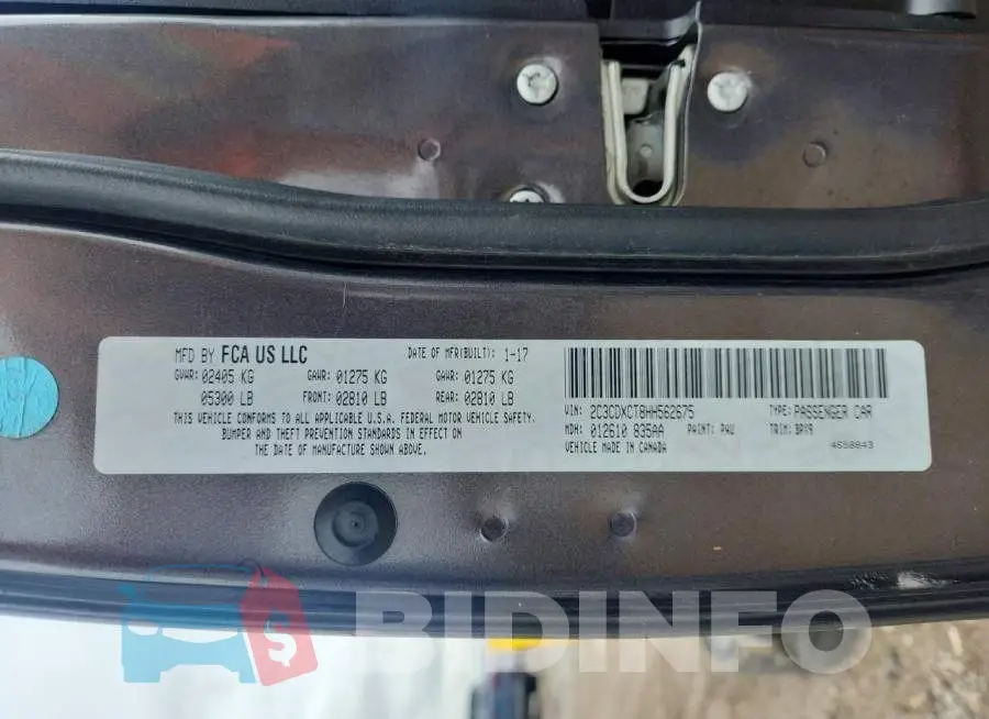 2C3CDXCT8HH562675 Photo# 12