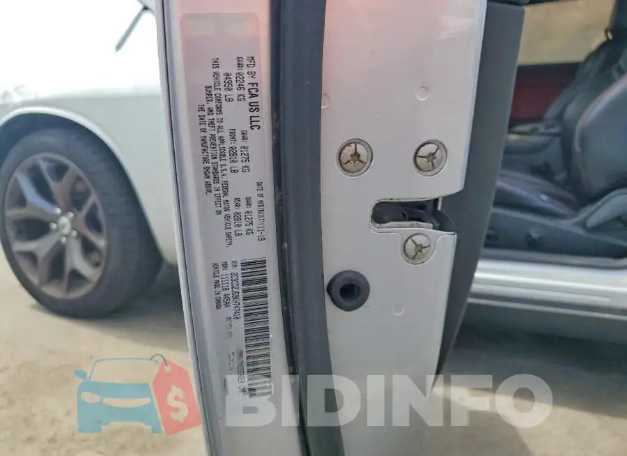 2C3CDZJG9KH747410 Photo# 12