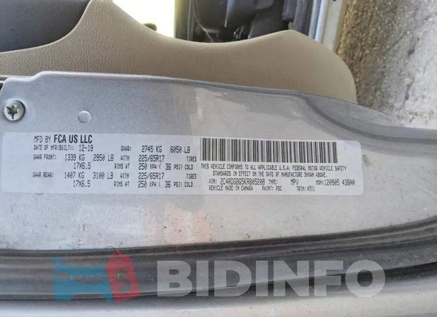 2C4RDGBG5KR805208 Photo# 13