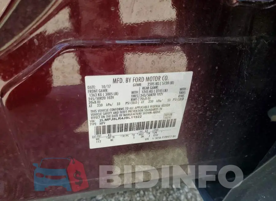 2LMPJ8LR4JBL11922 Photo# 13