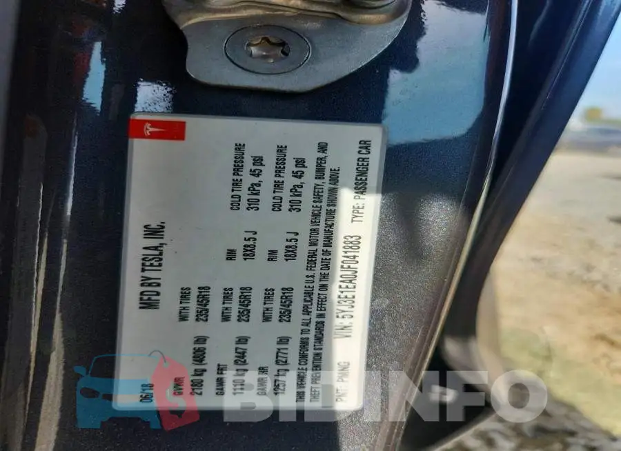 5YJ3E1EA0JF041883 Photo# 13