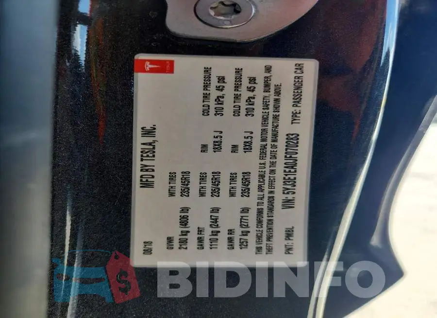 5YJ3E1EA0JF070283 Photo# 12