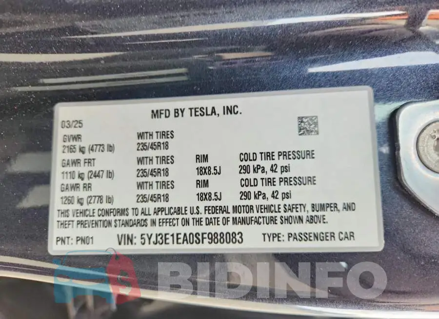 5YJ3E1EA0SF988083 Photo# 13