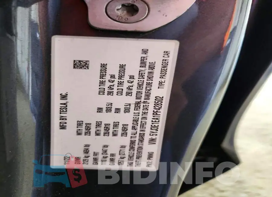 5YJ3E1EA1PF428502 Photo# 13